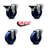 4 Piece Poly Bolt Hole Caster Set with 2 Posi Lock Brakes