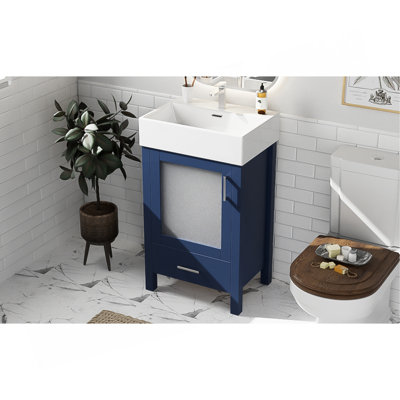Meuble-lavabo sophistiqué avec lavabo en céramique durable et rangement abondant pour les espaces compacts