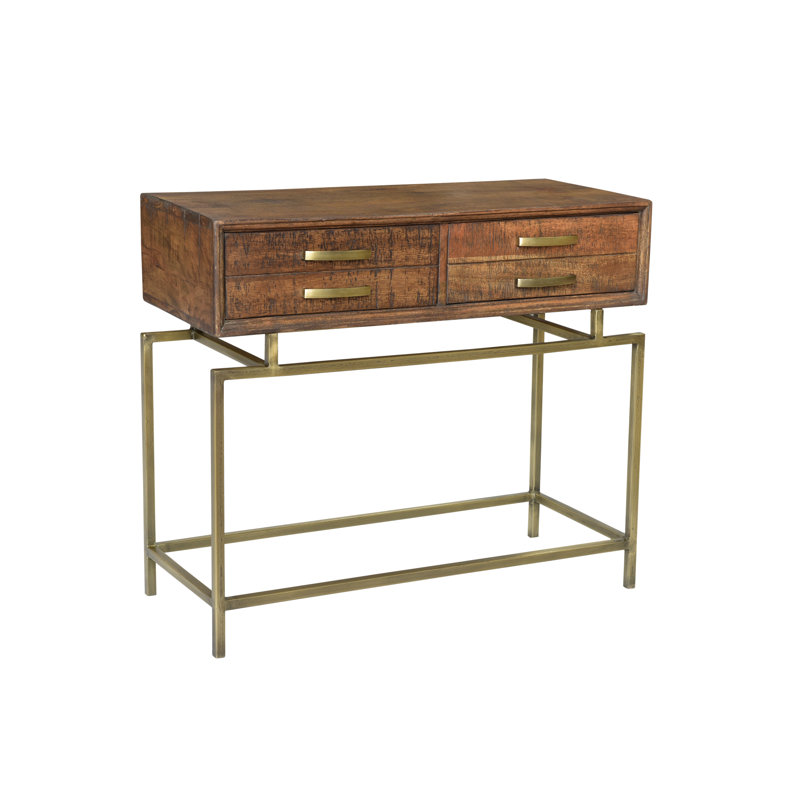 Demethra 36'' Solid Wood Top Console Table