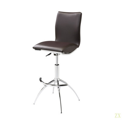 Tabouret de bar moderne en similicuir / hauteur réglable chrome