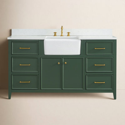 Aisa 60" Pine Single Bathroom Vanity