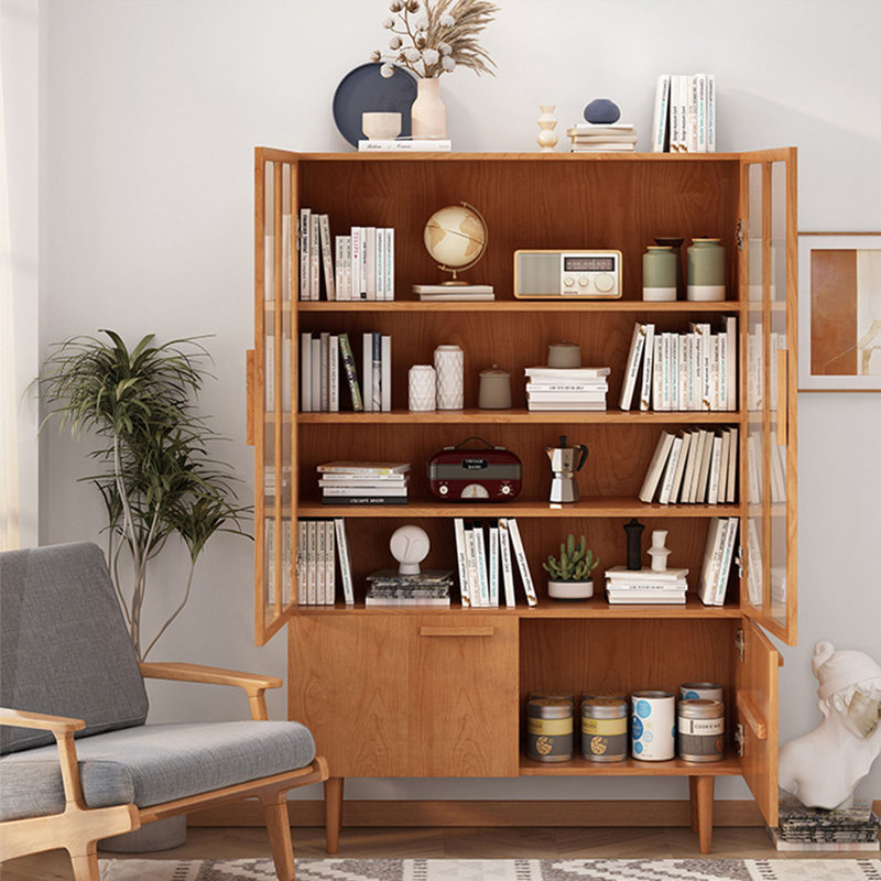 Nordic style large storage bookcase, (4 Shelves) 68.9" H x 45.28" W x 13.78" D