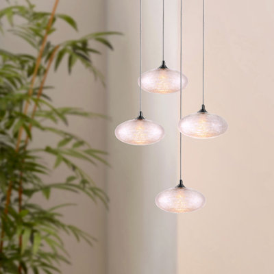 Luminaire suspendu sphère DEL 4 lumières Alvie