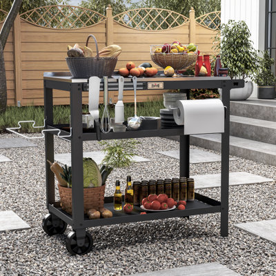 Outdoor Grill Cart With Stainless Steel Tabletop
