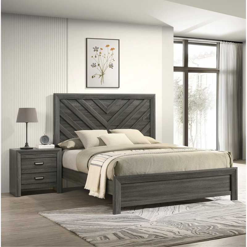 Motif à chevron géométrique en forme de chevron pour lit de grande taille 1pc, Grand lit