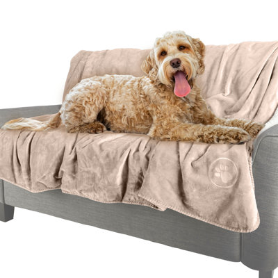 PETMAKER Water-Resistant Dog Blanket - 80x100-Inch Reversible Sherpa Blanket for Bed, Couch, Crate, or Car - Protection from Stains, Spills, Accidents, and Pet Fur - Machine Washable