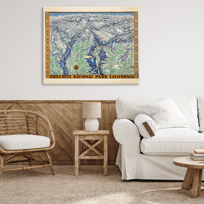 Art mural rétro sur toile Yosemite par Stellar Design Studio, H 36 po x l 48 po