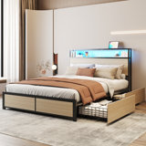 Eyve Metal Bookcase Storage Bed