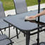 Ensemble repas de patio chic 8 pièces avec parasol inclinable | Table et chaises d'extérieur toutes saisons en aluminium et en verre trempé-877546851