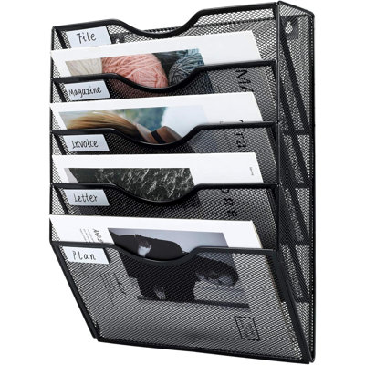 Metal Wall Organizer with Mail Storage