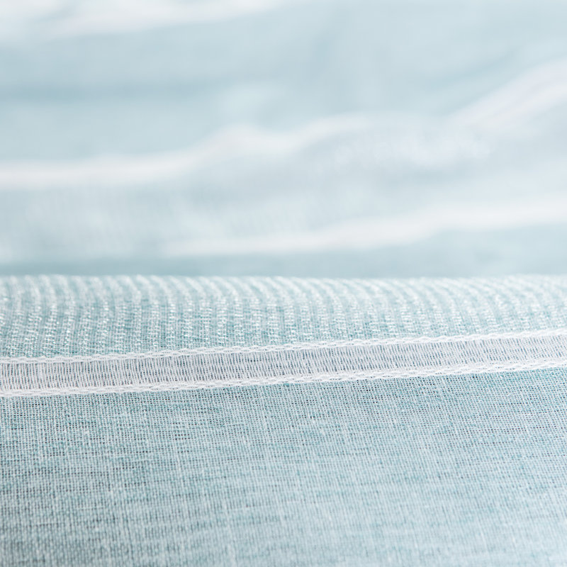 Dellhomme Striped Sheer Grommet Curtain Panels, Turquoise, 52" x 96"