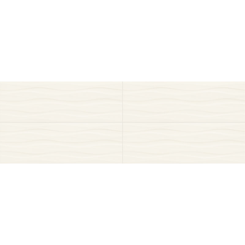 Itona 8" x 24" Ceramic Multi Wave Wall Tile in Matte Gray (10 PC per Carton) (12.80 SQFT per Carton), White