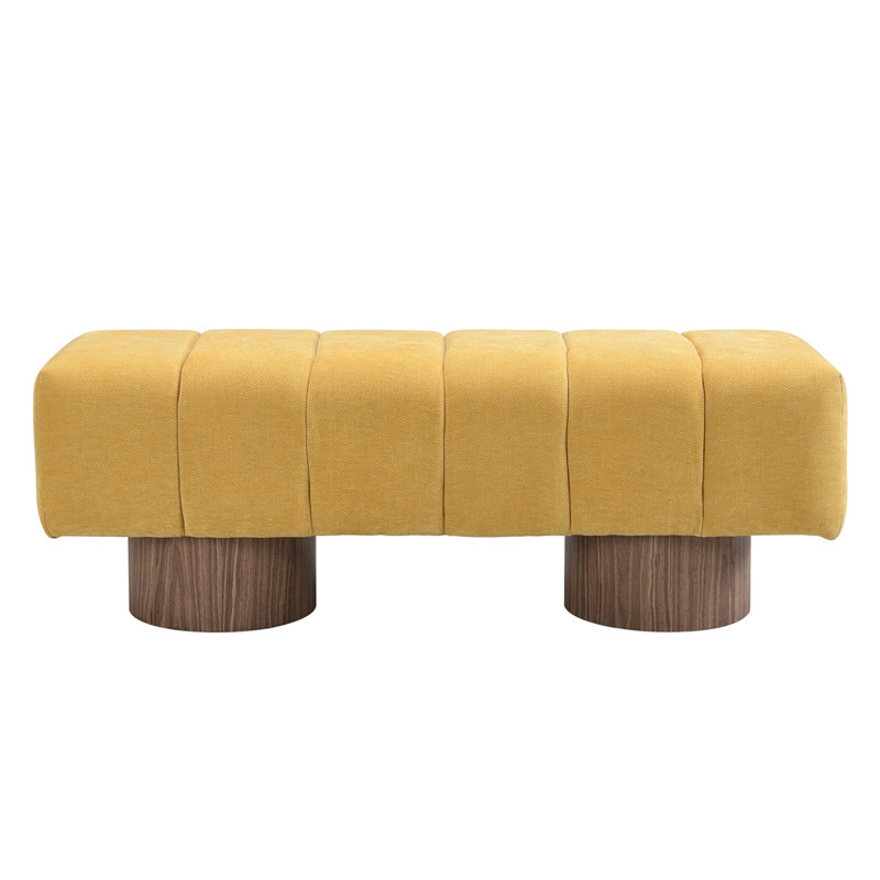 Repose-pieds de banc rembourré sans assemblage, Jaune