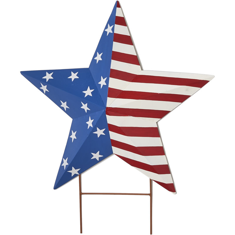 Cerny 24" American Flag Star Garden Stake