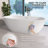 63 in. L X 31 in. W Solid Surface Freestanding Soaking Modern Bathtub With Center Drain Overflow  in Matte  White