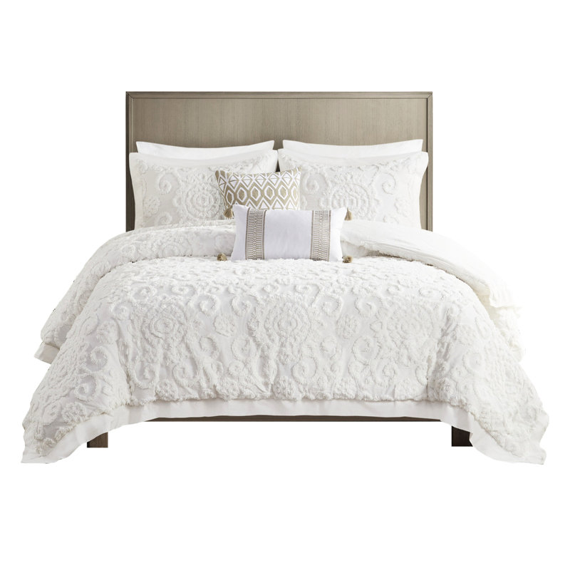 Housse de couette 100% coton avec housse en chenille élégante de taille caractéristique, distinction captivante