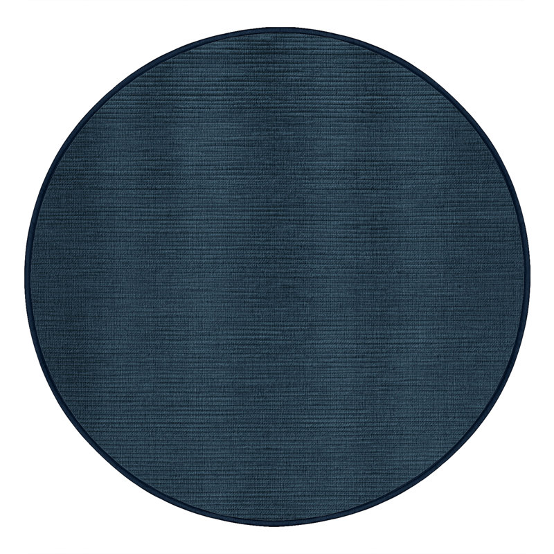 Machine Washable Solid Gray Area Rug, Round 3'