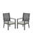 23" All-Weather Aluminum Patio Dining Chairs With Thick Gray Cushions And Gray Frame