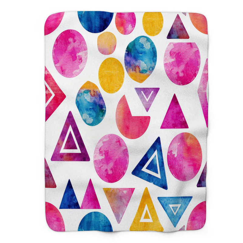 Jeté en sherpa 1 pièce Tranquil Tessellations, 60 po x 80 po
