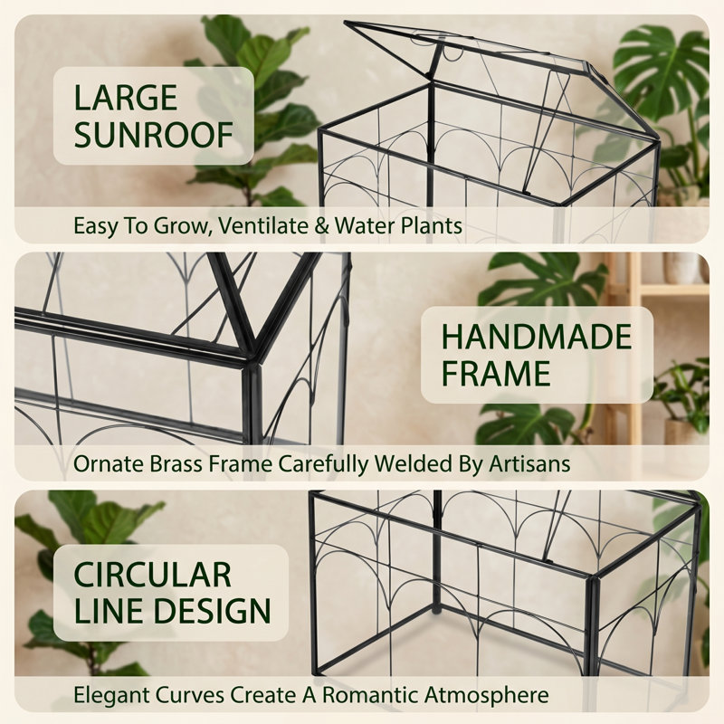 Terrarium en verre fabriqué à la main avec couvercle amovible