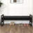 56.7" Boucle Upholstered Bench with PE Rattan Accent Armrest-1361940043