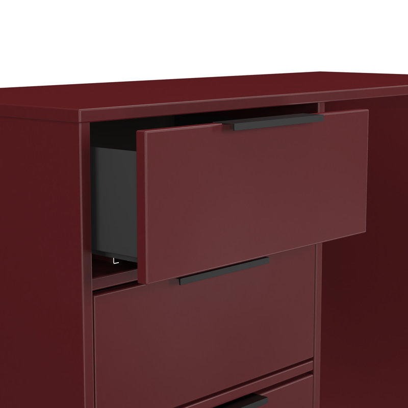 Taeyah 4 Drawer Vanity, Red