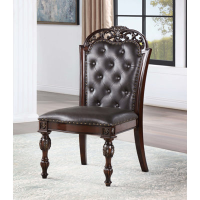 22.4" W Traditional Side Chair (2/CTN), Brown Cherry/Espresso