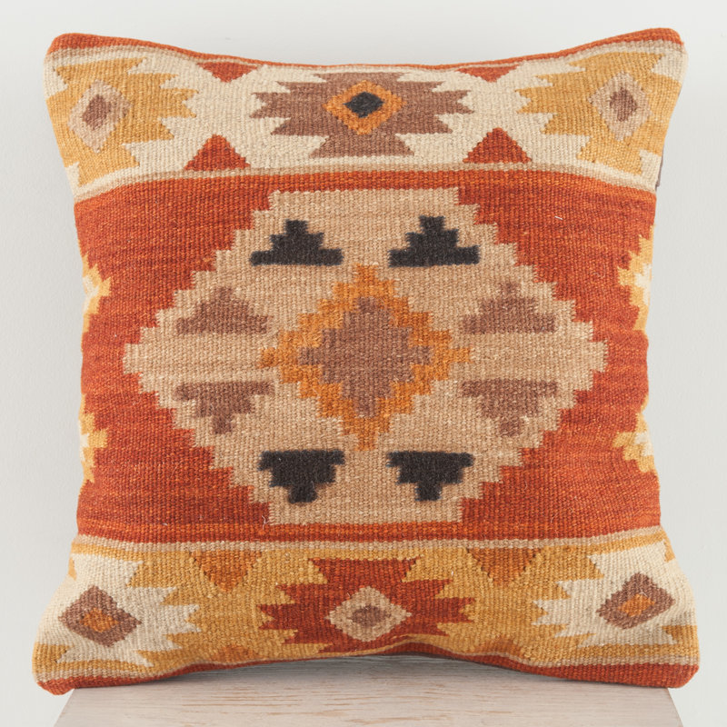 Lodge Geometric Wool Pillow Cover, Small