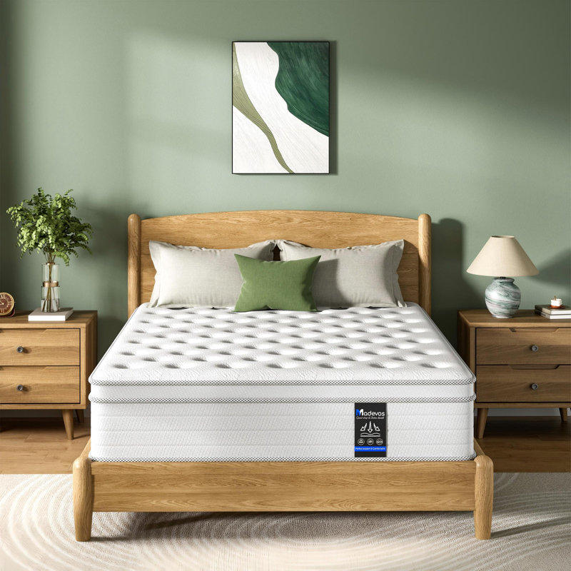 12"/14" Medium Firm Hybrid Pocket Spring Mattress In A Box, King, 12"