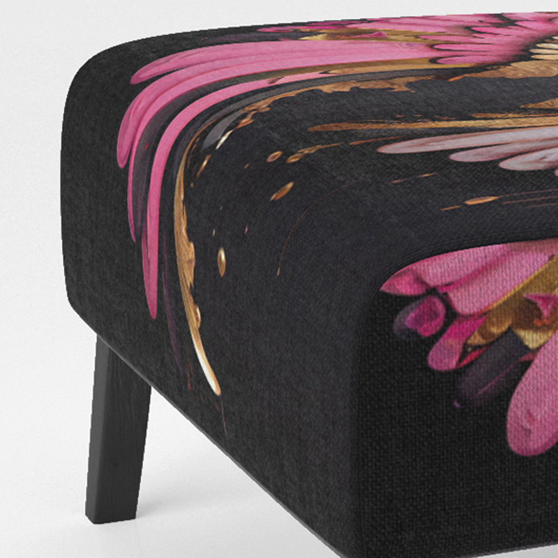 Upholstered Slipper Chair, Modern Aldus Accent Chair - Aldus, Gold/Pink/Black Polyester Blend