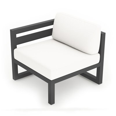 Chaise longue d'extérieur à accoudoir gauche avec coussins Sunbrella Smith