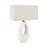 Latitude Run® 27" White Ceramic Open Cut-Out Oval Table Lamp With Linen Shade