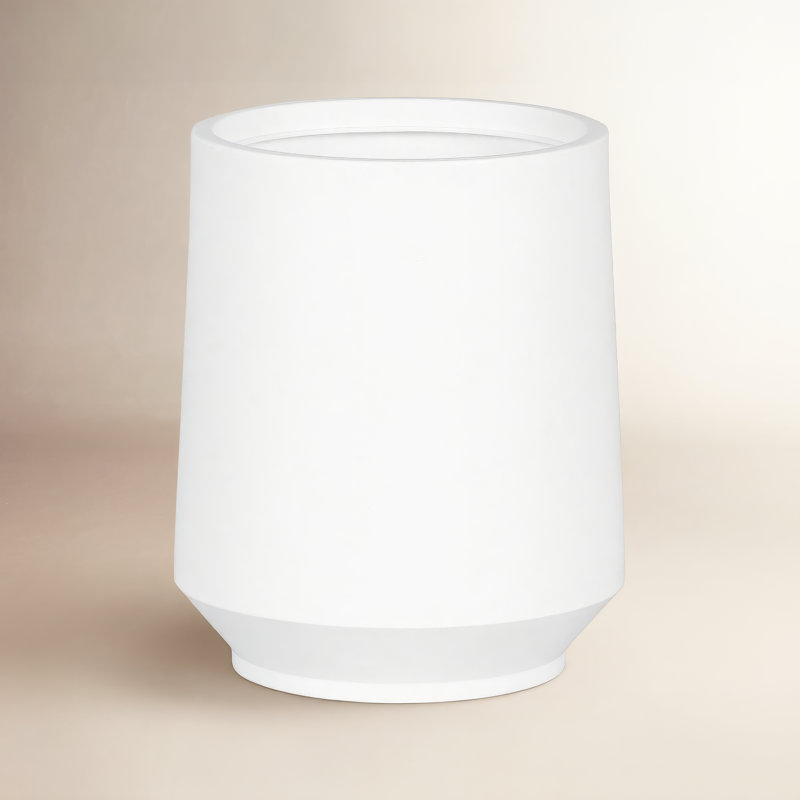 Pot à fleurs en plastique Dalya, Blanc, H 19,5 po x l 16,25 po x P 16,25 po