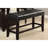 Counter Height Bench For Dining - Black Faux Leather Upholstered Seat With Solid Wooden Base Modern Design And Brown Cushion Strong Wood-1101297845