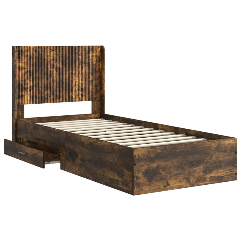 Bed Frame, Single (3'), Smoked Oak