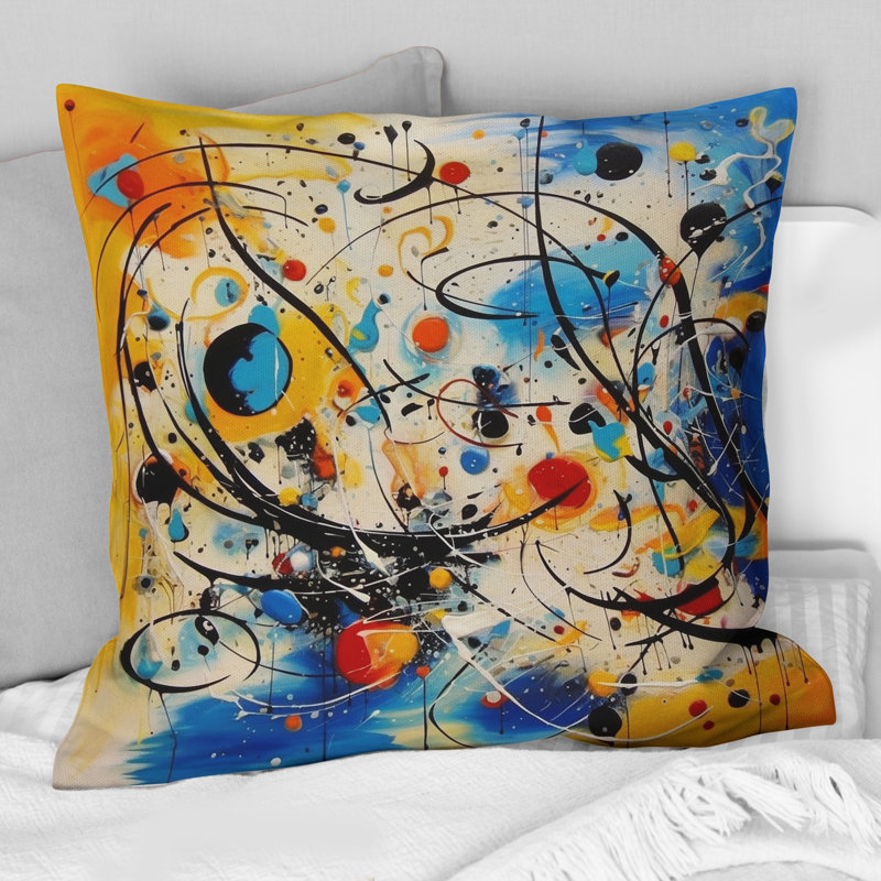 Coussin décoratif "All That Jazz Colorful Joy IV - Abstract Collages", 18" x 18"
