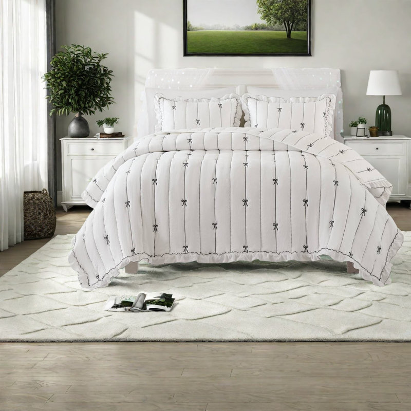 Ensemble de literie élégant en microfibre avec un design romantique pour les chambres élégantes
