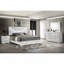 Table de chevet 2 tiroirs en bois blanc Blanca