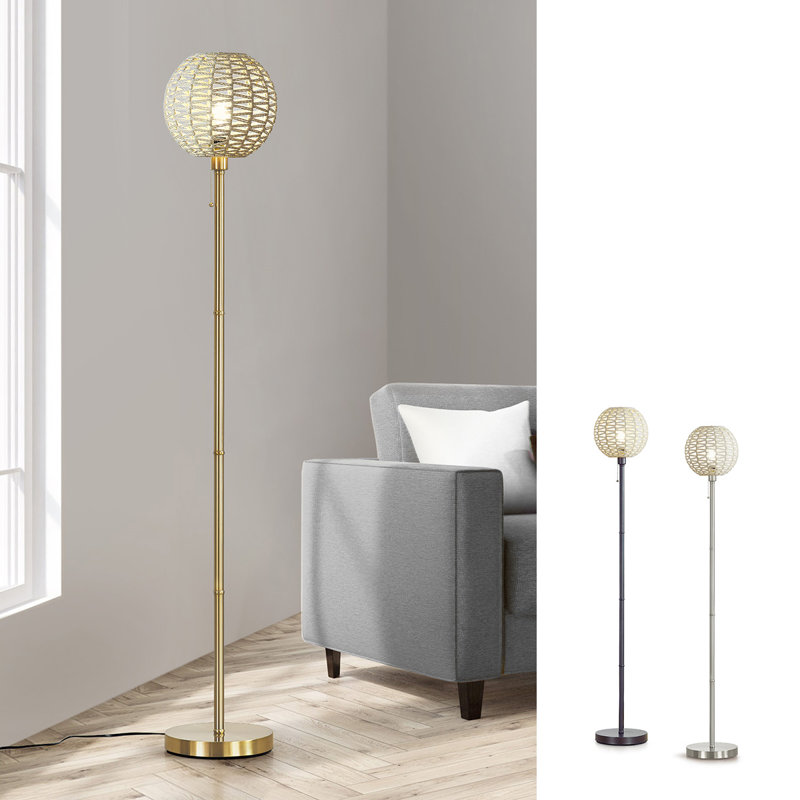 Lampe sur pied 68 po Ratibor, Laiton brossé