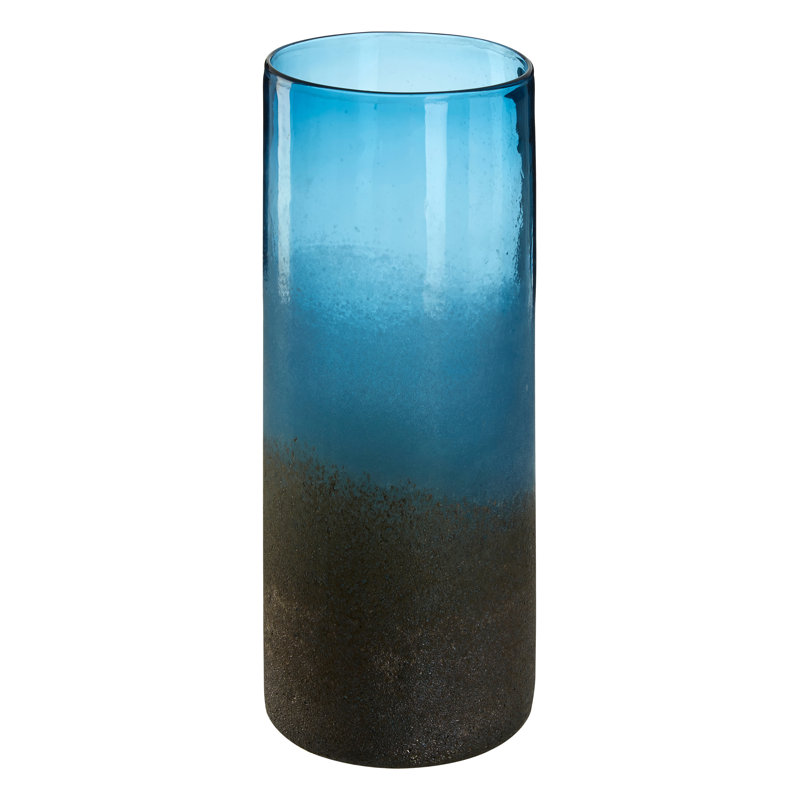 Chiara Glass Table Vase, 37cm H x 15cm W x 15cm D, Blue