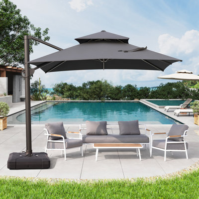 Parasol carré en porte-à-faux 10 pi Goodner, base lestée non incluse