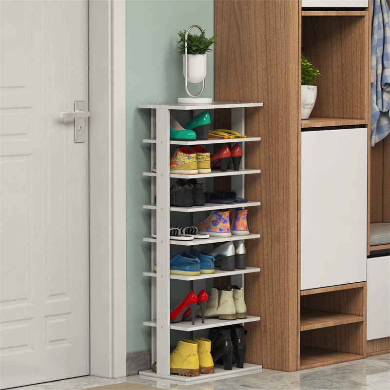 14 Pair Shoe Rack, White