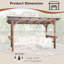 Pavillon de jardin en forme de pergola 13 'X 6' 5 'avec toit en métal et ampoules et comptoirs de bar