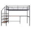 Lit mezzanine double en métal avec bureau et échelle de rangement latérale-113432728