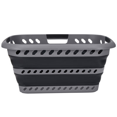  Collapsible Laundry Basket in Grey/Black
