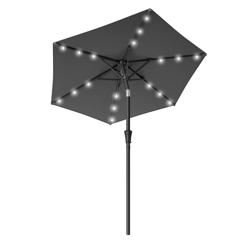 195cm Tilt Beach Parasol, Grey