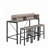 59"Console Table with Power Socket and LED light, 3 Saddle Stools-1407535294