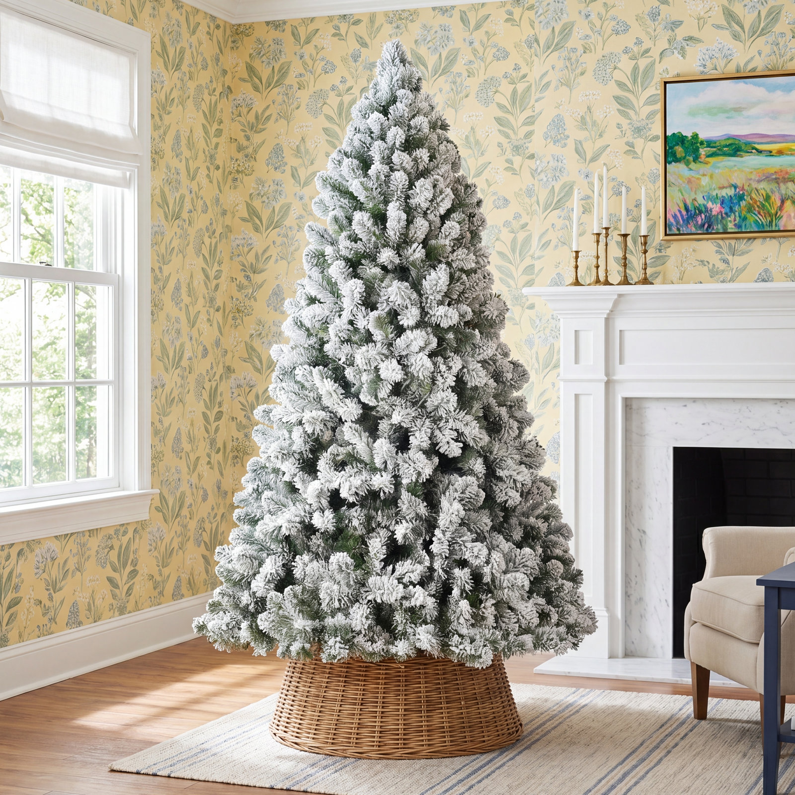 White Frosted Fir Christmas Tree, 7.5' H