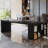Black L-Shaped Solid Wood Executive Desk-1524513863-1524513862