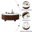 Table basse ronde en bois avec plateau en faux marbre